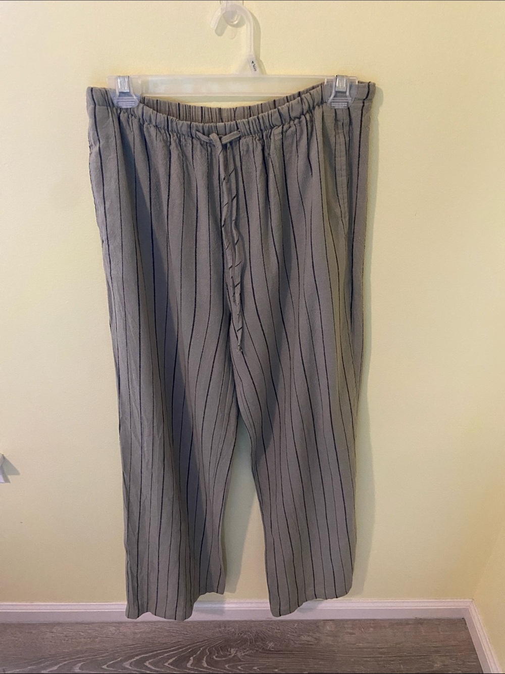 Love Tree Pinstripe Straight-Leg Drawstring Pants